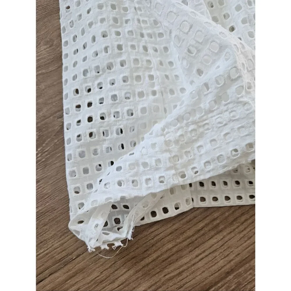 Kate Spade White Eyelet Midi Skirt Size XXL
